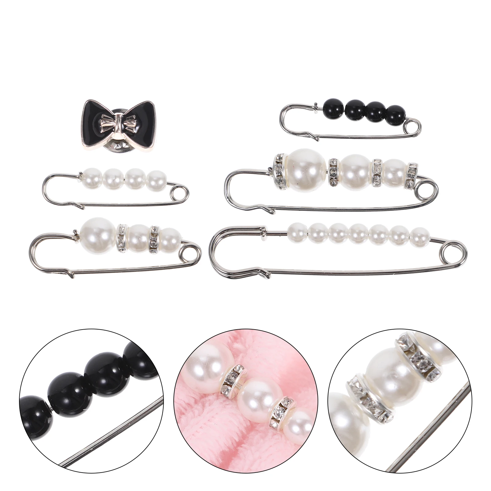 

6 Pcs Brooch Pin Set Miss Brooches for Women Shawl Dress Safety