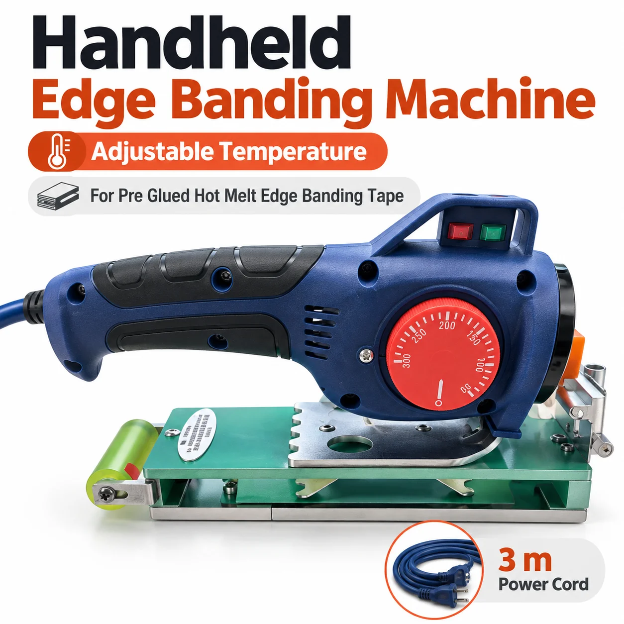 AOLIVIYA Handheld Edge Banding Machine Portable Wood Edge Bander Adjustable Heat Hot Melt For Pre Glued Tape Cabinets Furniture