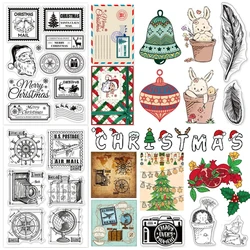 Christmas Tree Clear Stamp Santa Claus Bells Snowflakes Silicone Stamps Dates Rubber for Scrapbooking craft Journal Card Making