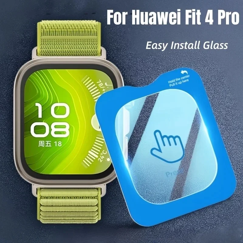 One-Click Easy Tempered Glass For Huawei Watch Fit 4 Pro Screen Protector Film For Huawei Fit 4 Pro Anti-Scratch Protective Film