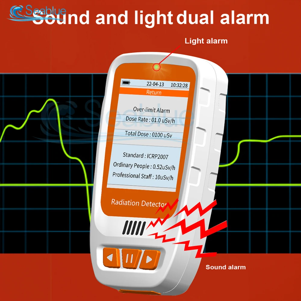 1 Set Portable Geiger Counter Nuclear Radiation Detector LCD Display Screen Personal Dosimeter Detectors Beta Gamma X-Ray Tester