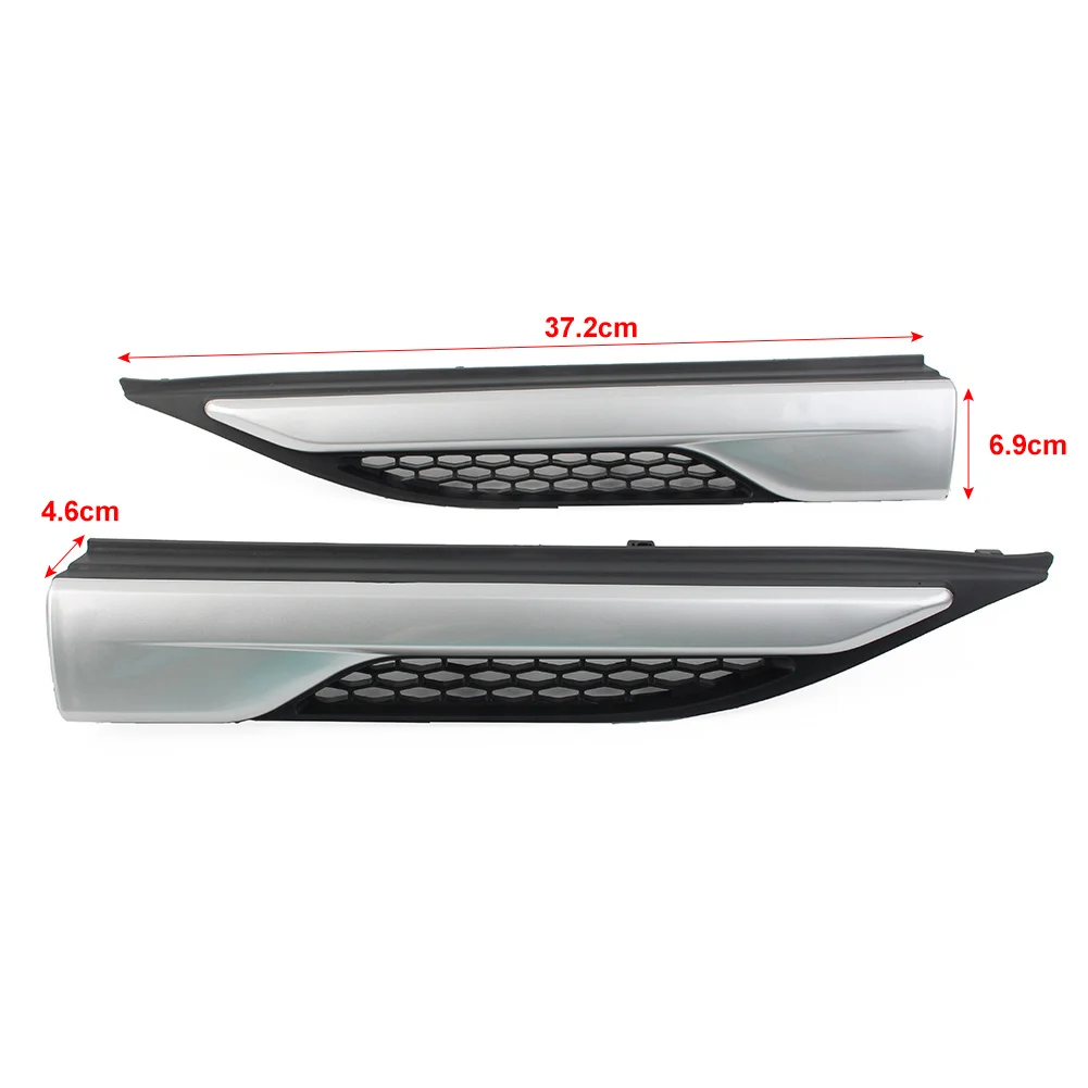 Auto Plastic Front Fender Side Grill Upper Molding Trim Silver+Black For Land Rover Range Rover Evoque 2012-2019 LR027321