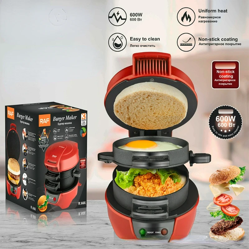 

Multifunction Breakfast Machine Sandwich Toaster, Home Electric Baking Pan Breakfast Maker 3 in 1 , Steak Machine Vomit Driver