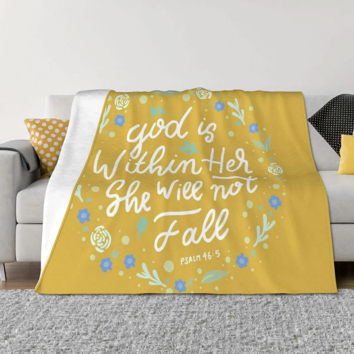 

Christian Quote Throw Blanket Bed Fashionable Hairys Moving Plaid on the sofa Blankets