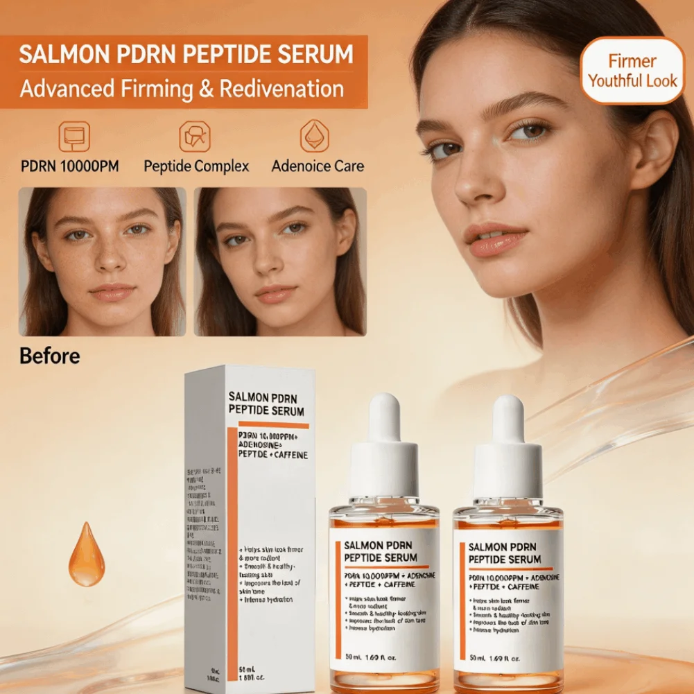 Salmon PDRN Peptide Serum With Adenosine Niacinamide Anti‑Aging Firming Hydrating Improve Dull Skin Repair Barrier Facial Care