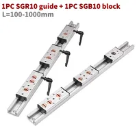 Silver Built-in dual-axis linear guide 28mm SGR10 Roller slide SGB10 block SGR10 guide Length 300 500 600 1000 Woodworking Slide