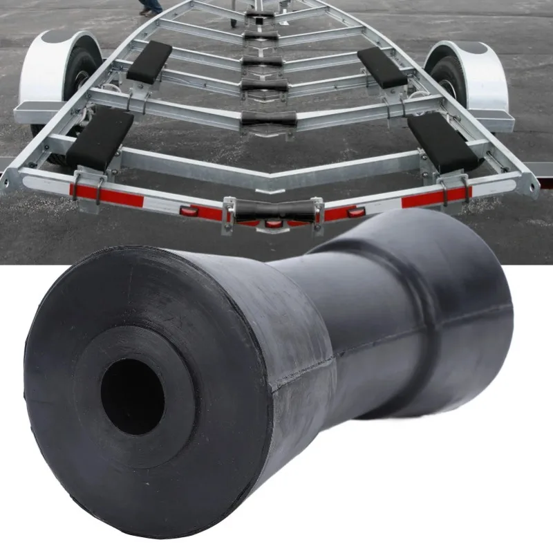 

1pc Boat Trailer Keel Roller Boat Trailer Roller 6 Inch Marine Keel Roller Heavy Duty PU Black for Boat Trailer Roller