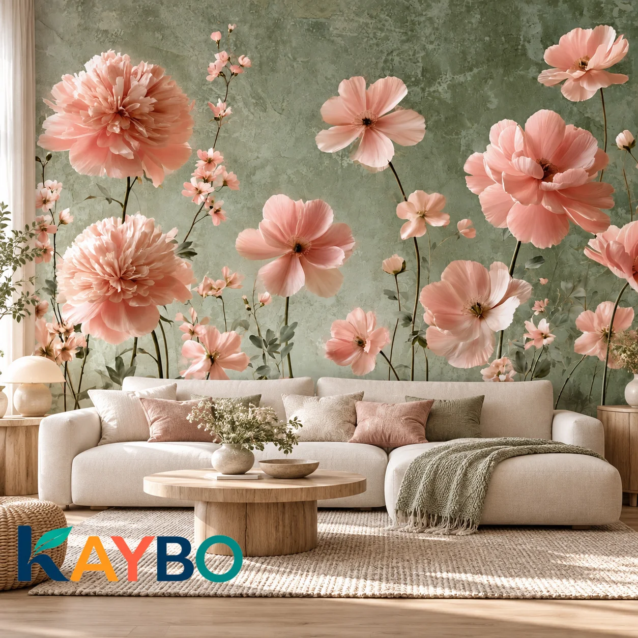 Floral Wallpaper Pink Peony Flower Wall Mural Botanical Living Room Bedroom Decor Vintage Nature Art Non Self Adhesive Home