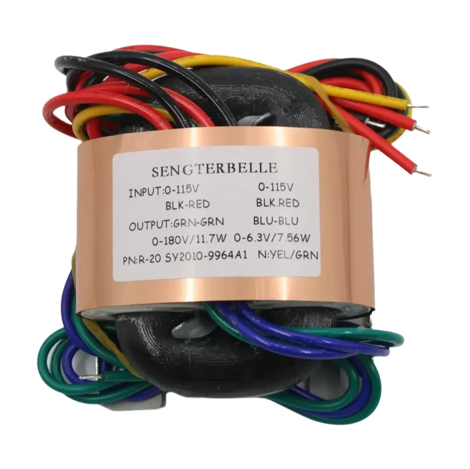 1PC 20VA ( 20W ) HiFi Copper R-core Audio Transformer Output 0-180V 0-6.3V