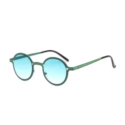 new fashion Colorful metal round sunglasses women men 2024 High quality trending product popular outdoor driving shades rave uv4