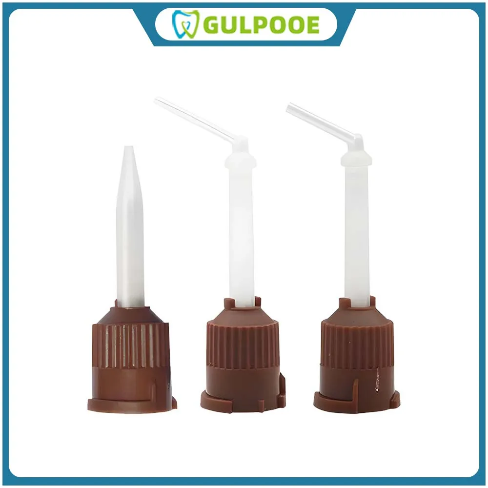 GULPOOE 50 Pcs Dental Disposable Mixing Headsilicone Rubber Mixing Head For Impression Mixing Dispenser Gundental Materials