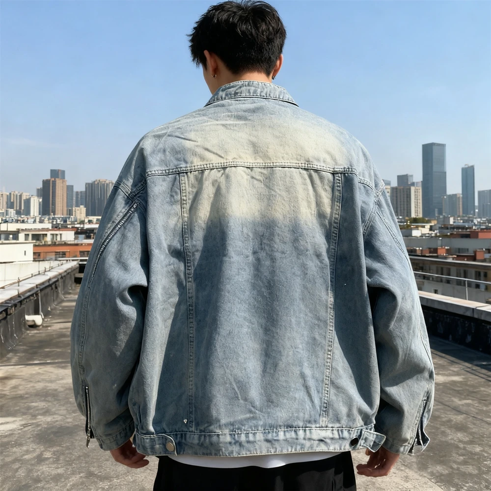 KUCLUT Moda Stile Americano Streetwear Qualità Top Allentato Oversize Cappotto Casual Abbigliamento Vintage Giacca di Jeans Uomo Donna