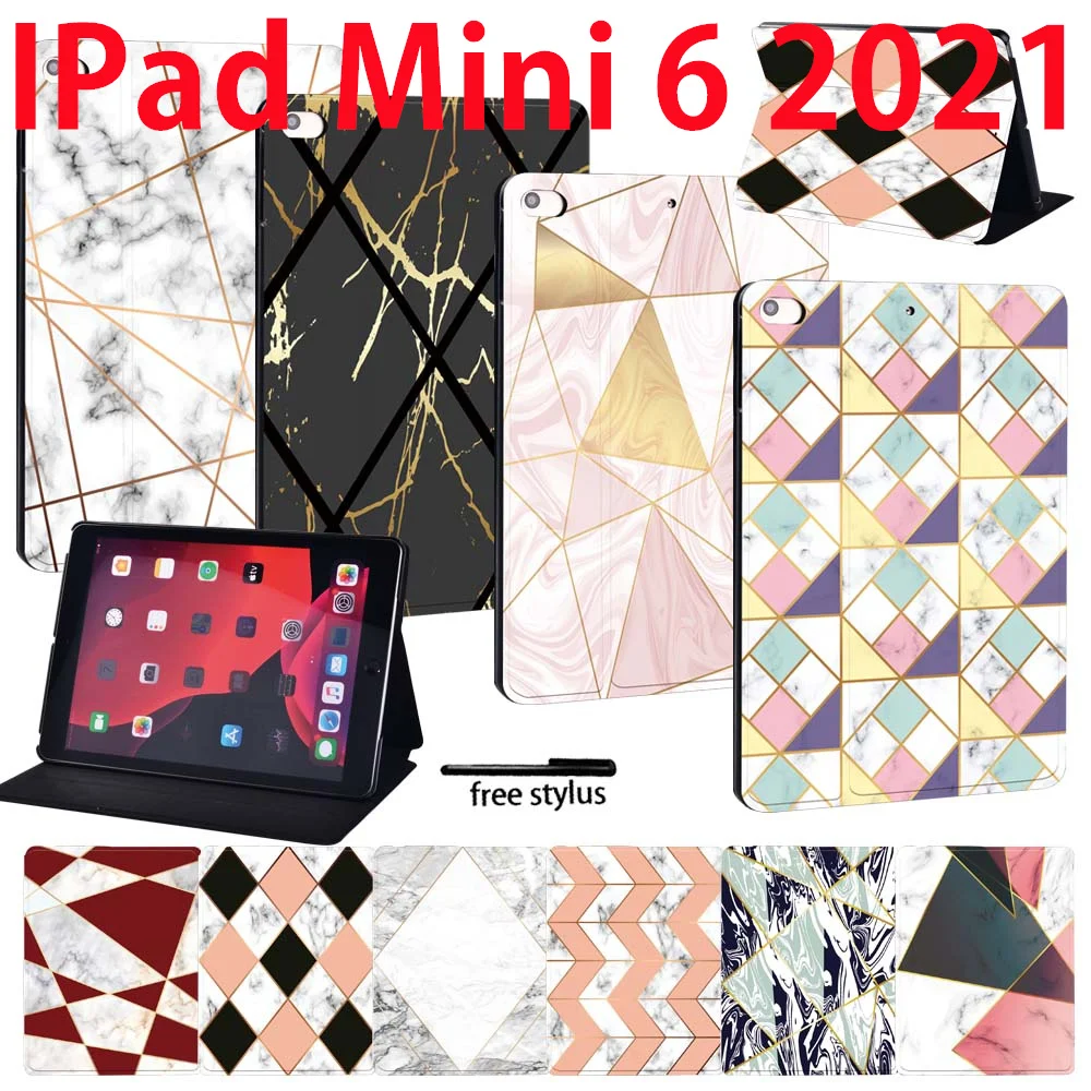 

Tablet Case for IPad Mini 6 2021 Geometric Patterns Tablet Funda Cover for IPad Mini 6th Generation 8.3 Inch Stand Case