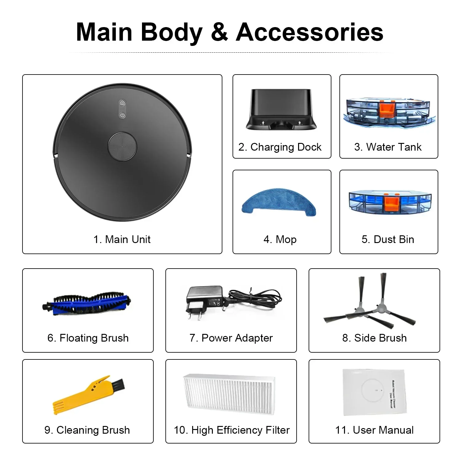 Smart Self-Emptying Robot Vacuum Cleaner Mop Mop EU Plug Wet Dry Cleaning Functions 5.0 LDS Intelligent Floor Cleaning