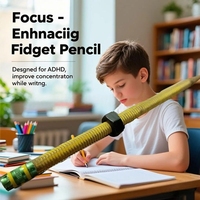 Nut Decompression Pen Threaded Pencil Fidget Twist And Write Weighted Wooden Pencils Fidgets With Rotating Nut Stress Relief