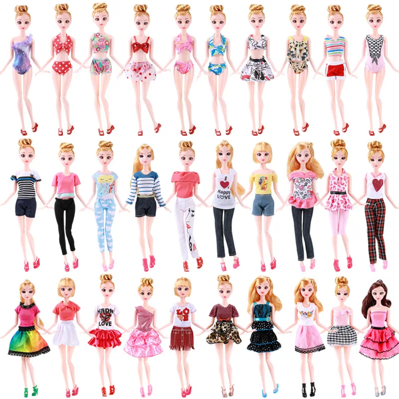 1 Set Multiple Women Short Skirt Babi Fashion Love Clothes Pants Swimsuit Girl For Barbie Doll Accessories Kids Toy