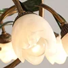 북유럽 스칸디나비아 스타일 방 아파트 장식 샹들리에 꽃 웨딩 목가적인 녹색 잎 꽃 유리 LED 펜던트 램프 6