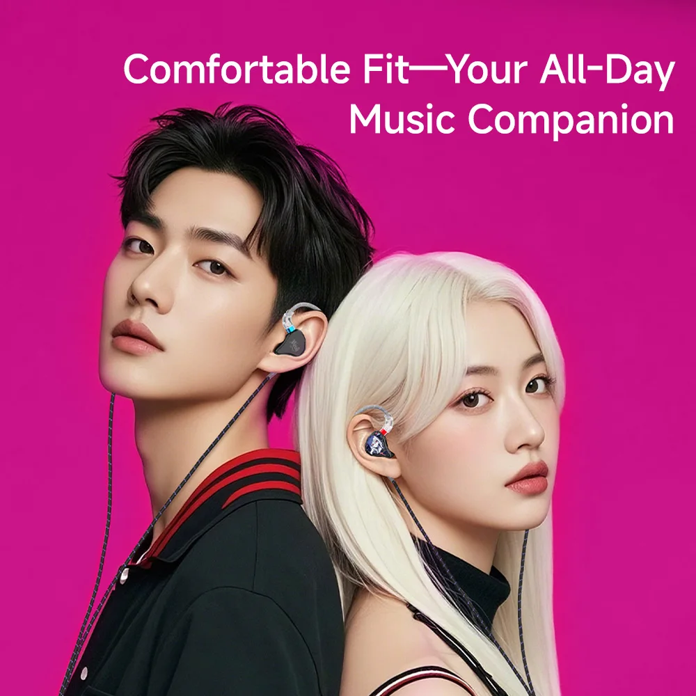 CVJ Vivian 인이어 모니터 이어폰 10mm 다이나믹 드라이버 유선 이어버드 HiFi... - 2