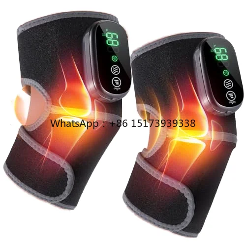 Cordless Hot Heating Compress Knee Pads Shoulder Wrap Pain Relief Heating Vibration Knee Massager