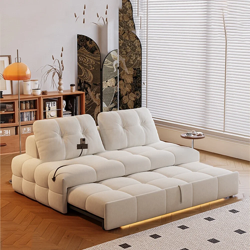 Expandable Couple Sofa Hidden Armrest Reclining Lounge Reading Sofa Bed Foldable Living Room Meble Pokojowe Home Accessories