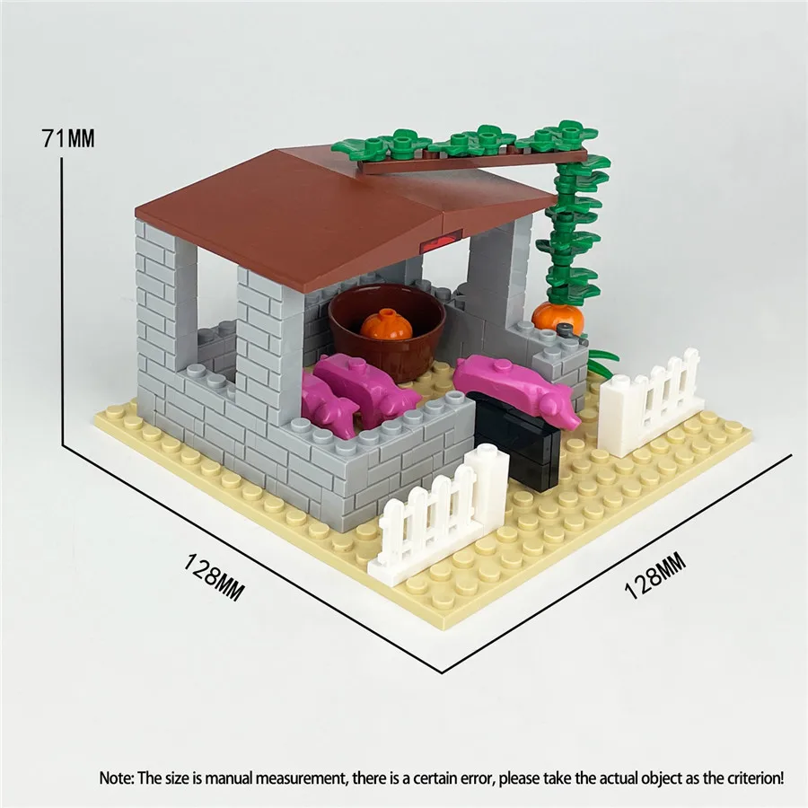 MOC 농장 동물 빌딩 블록, 도시 닭장 암탉 집 장난감, DIY 블록 장난감, 어린이 소년 소녀 선물