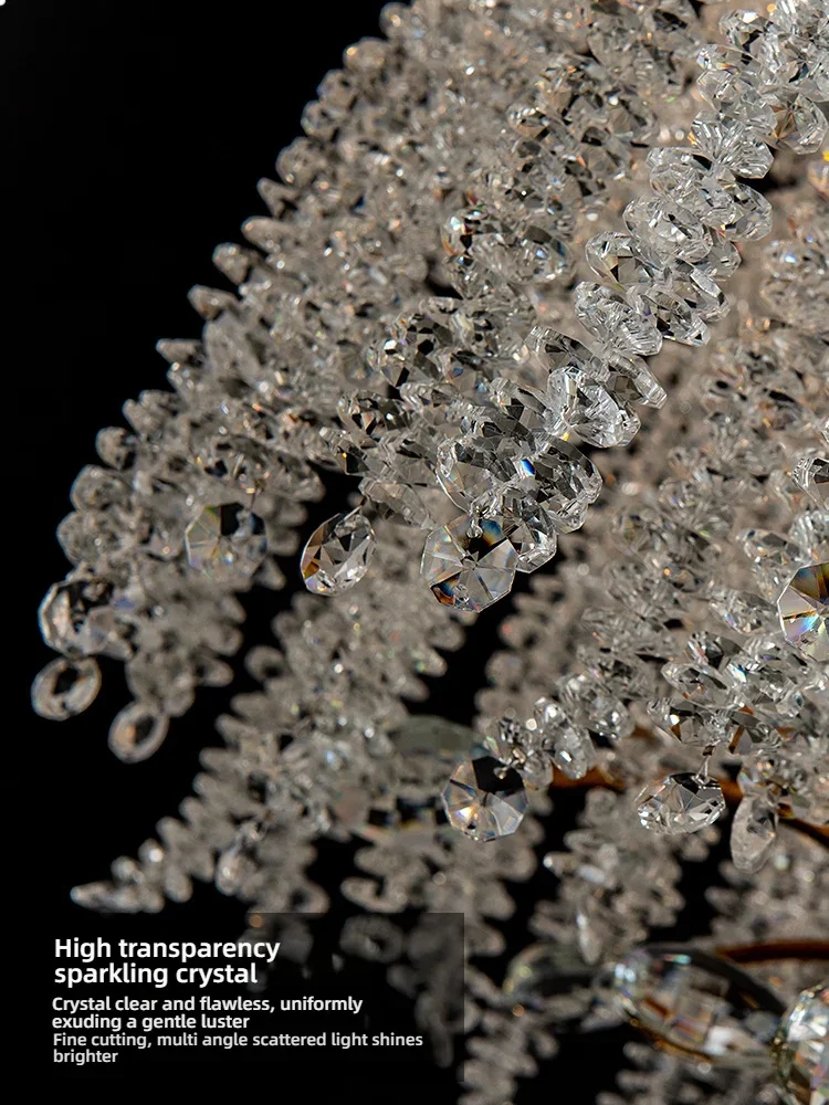 

Американская хрустальная люстра, лампа для спальни, французский свет, роскошная вилла, ретро-дизайнерская хрустальная лампа для ресторана с кисточками