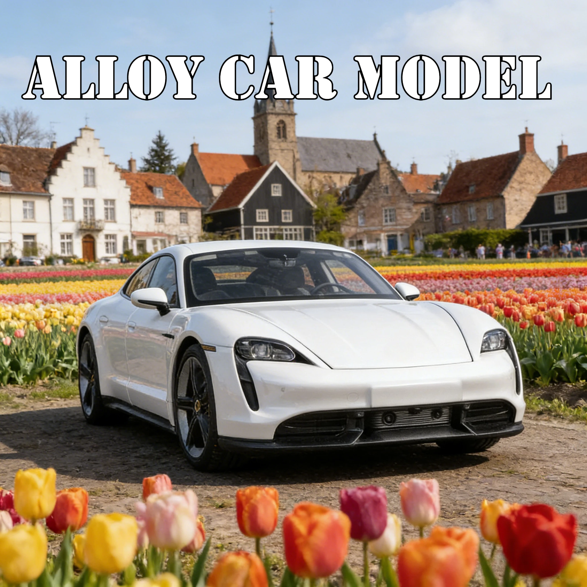 1:24 schaalmodel Porsche Taycan Turbo S van gegoten metaal, simulatie, handwerk, volwassen speelgoed, decoratie, verzamelobject, cadeau