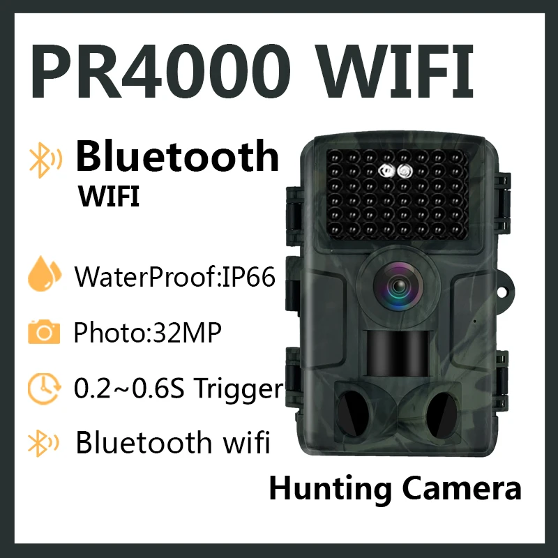 

PR4000 WIFI Pet Track Playback Camera Wildlife Life Habits Study Infrared Night Vision IP54 Waterproof Outdoor Villa Monitoring