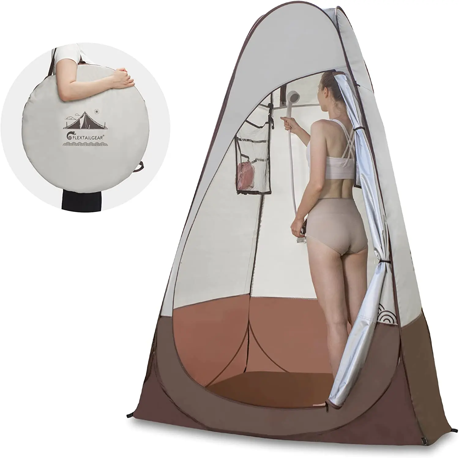 

FLEXTAILGEAR Pop Up Toilet Tents for Camping Portable Shower Tent Outdoor Privacy Dressing Room for Fishing、CaravanAnd Changing