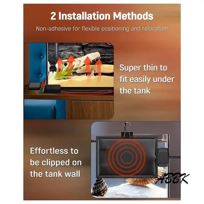 ABBK-5W Reptile Heat Pad With Digital Thermostat & Timer 7 X 5Inch Reptile Heating Pad Tank Heater Terrarium Heat Mat US Plug