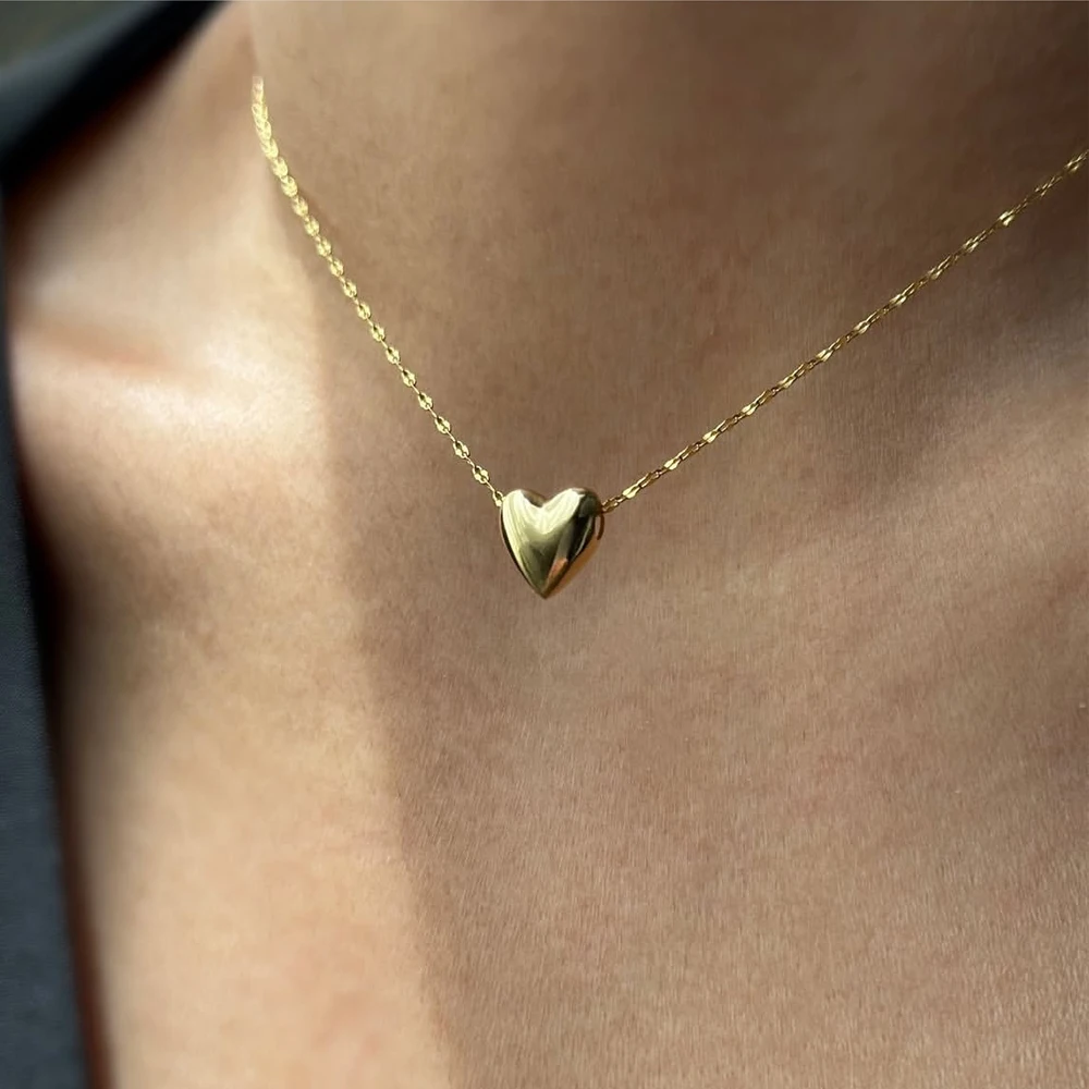 Stainless Steel Necklaces Ornate Luxuries Heart Pendant Chain New Senior Necklace For Women Jewellery Wedding Anniversary Gifts