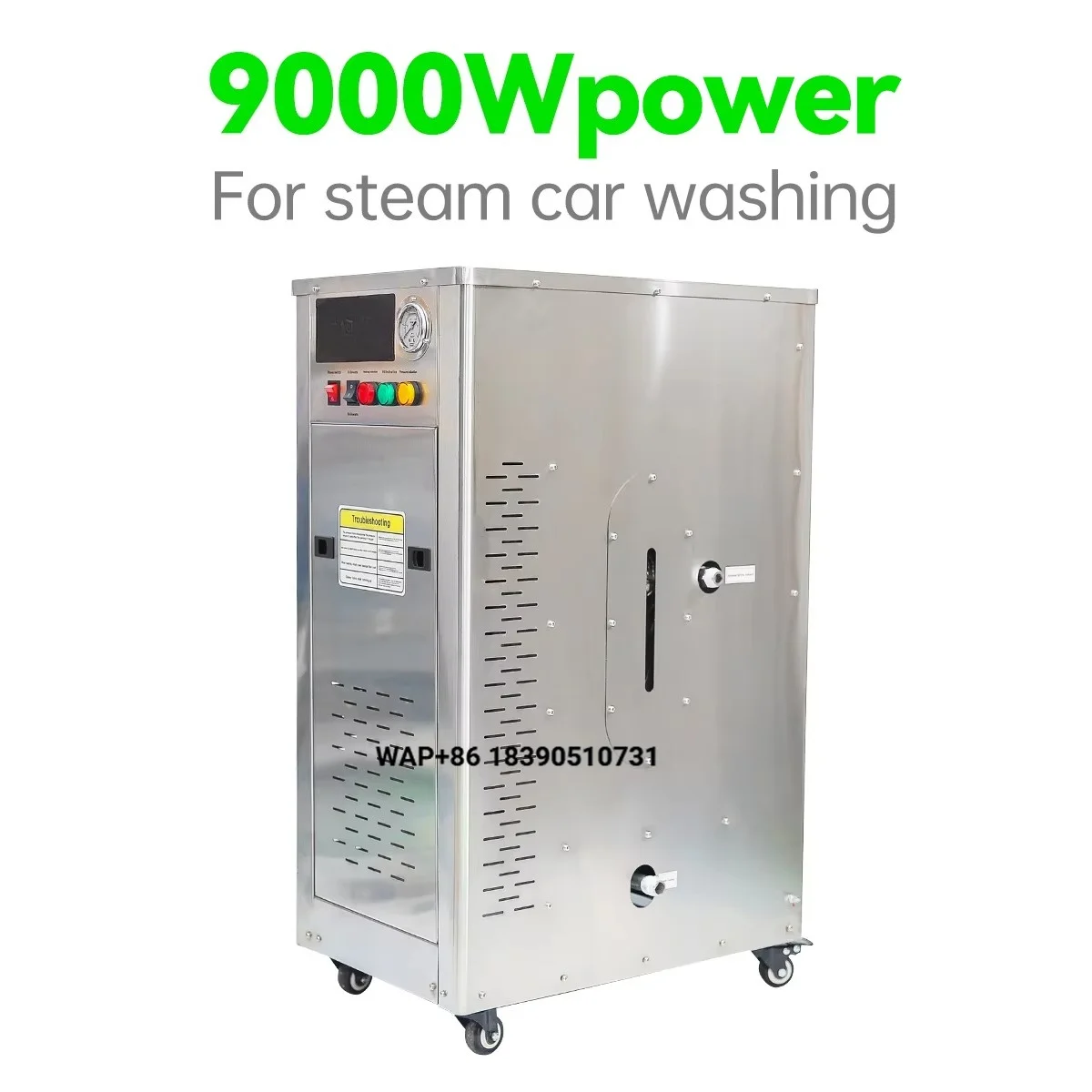 220V High Quality Stainless Steel 99% Thermal Efficiency 9kw Electric Steam Car Wash Machine for Auto Cleaning