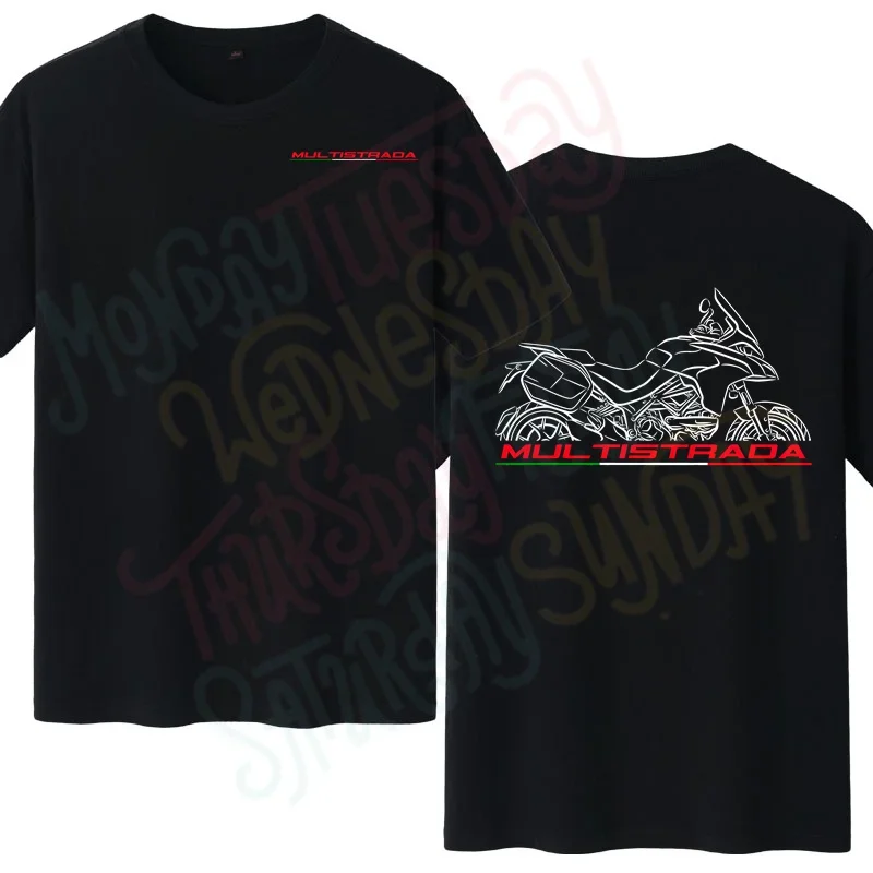 

New Man T Shirt Casual Ducatis Multistrada 1200 1260 T-shirt Motorcycle Graphic Summer Short Sleeves 100% Cotton