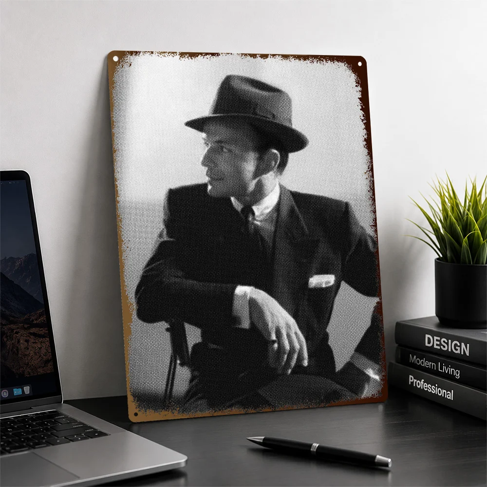 Frank Sinatra Textured Poster Personalized Metal Tin Sign Vivid Smooth Rhythm Wall Art A Distinctive Gift For Vocal Collectors