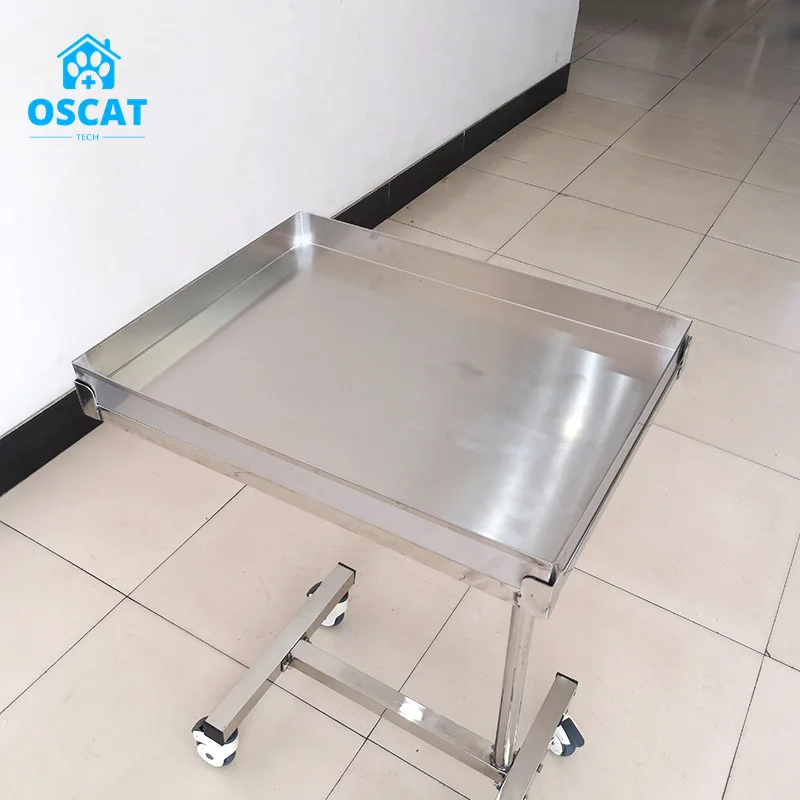 OSCAT EUR PET Veterinary Equipment movable Operating Table Trolley Mayo Table Hospital Furniture for Emergency