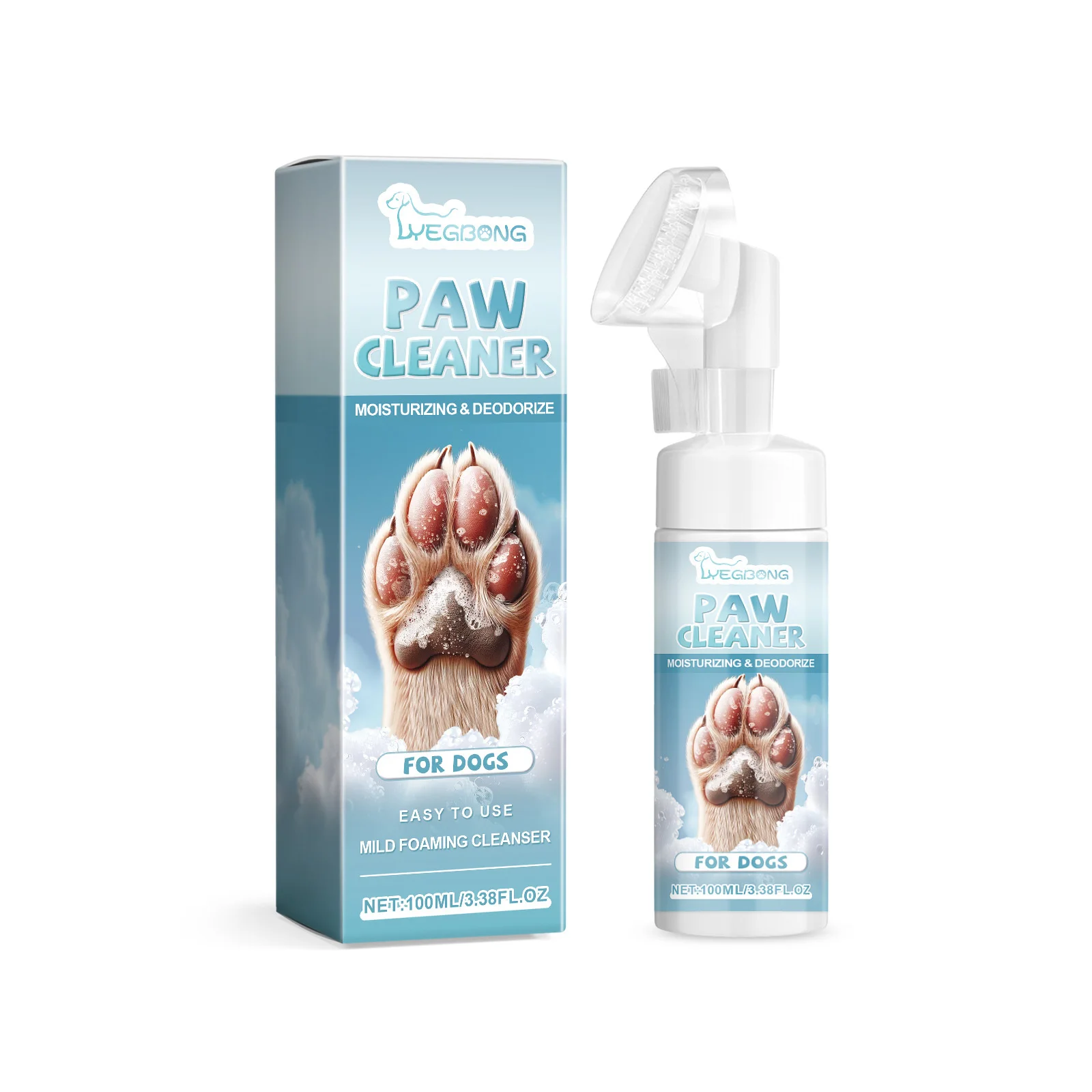 Yegbong Pet Dog Paw No Rinse Foot Foam Cleaner