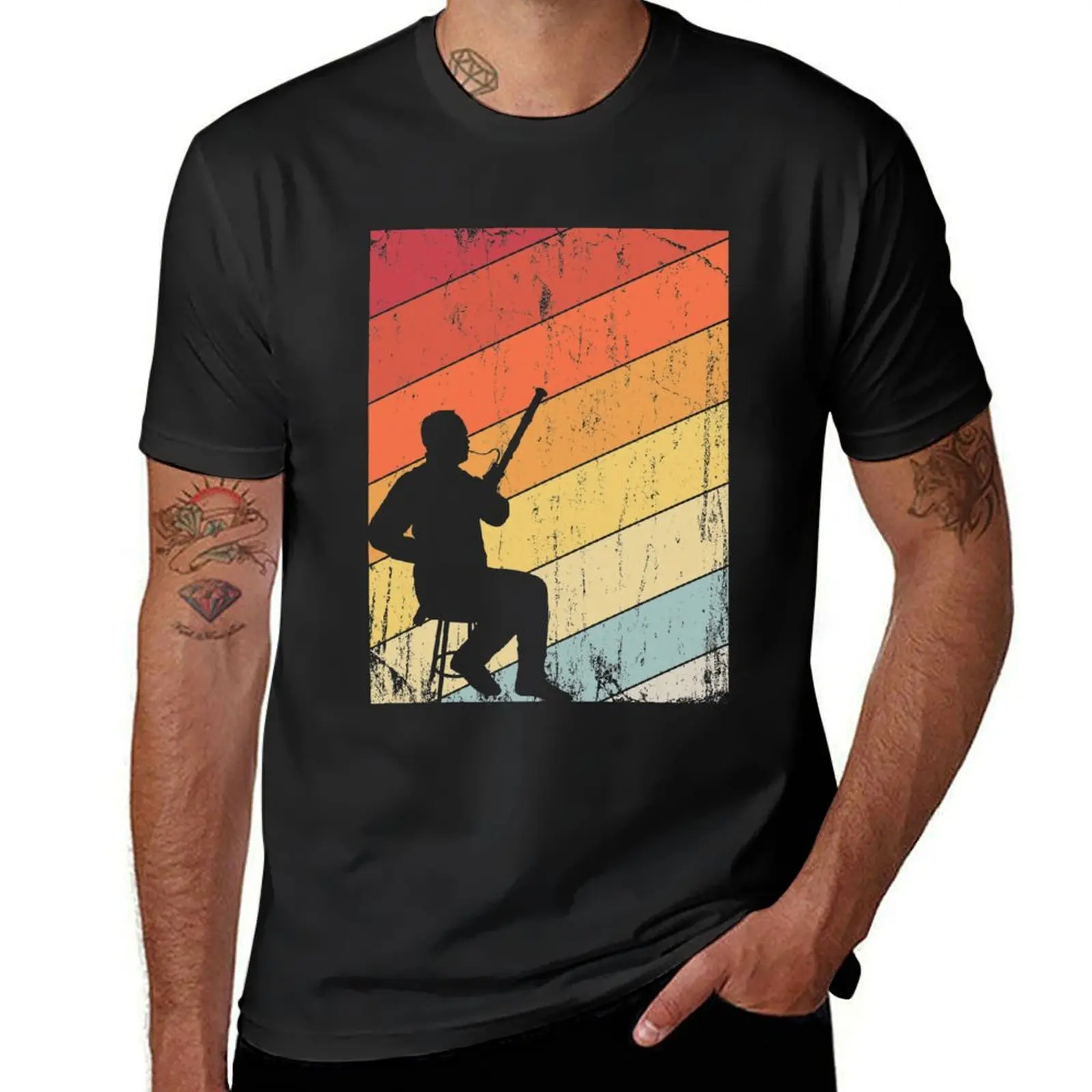 Retro Bassoon Player Gifts Jazz Music Vintage Bassoon T-Shirt new edition blanks oversized men clothing