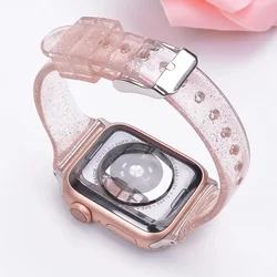 Slim Glitter strap For Apple Watch Band 44mm 40mm 41mm 42mm 45mm 49mm women Shiny bracelet iWatch Series Ultra 2 9 8 7 6 5 4 SE