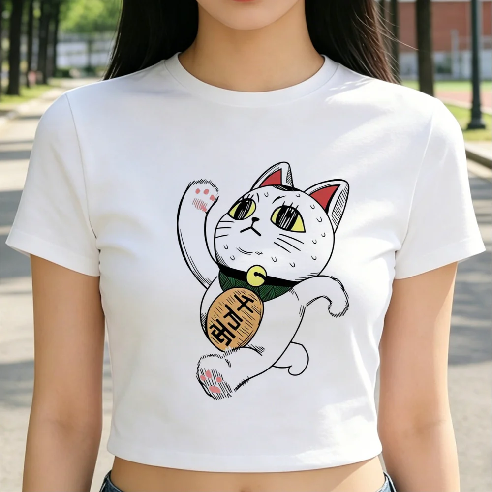 Dandadan cropped top ladies party cheap manga 2000s korean fashion t shirt kawaii cute jojifuku meme gyaru
