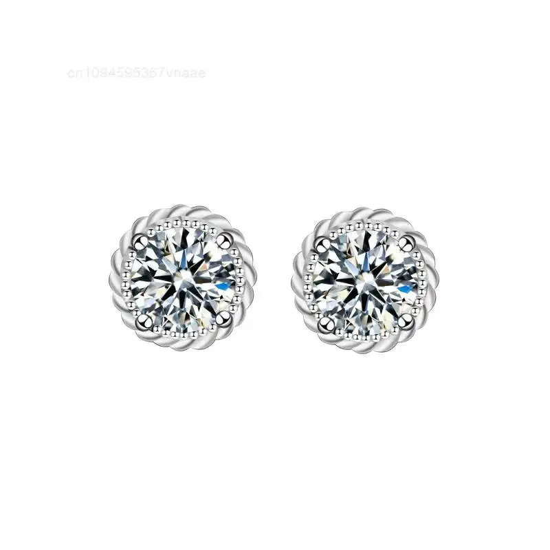 Moissanite Earrings Stud Earrings 0.5CT/1CT Gold Plated 925 Sterling Silver with GRA Certificate