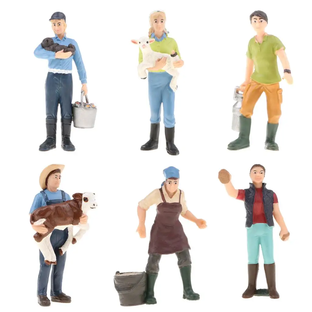 Brinquedo de figura de ação de PVC 6 tamanhos, figura modelo de pessoas de simulação, brinquedo de estatuetas