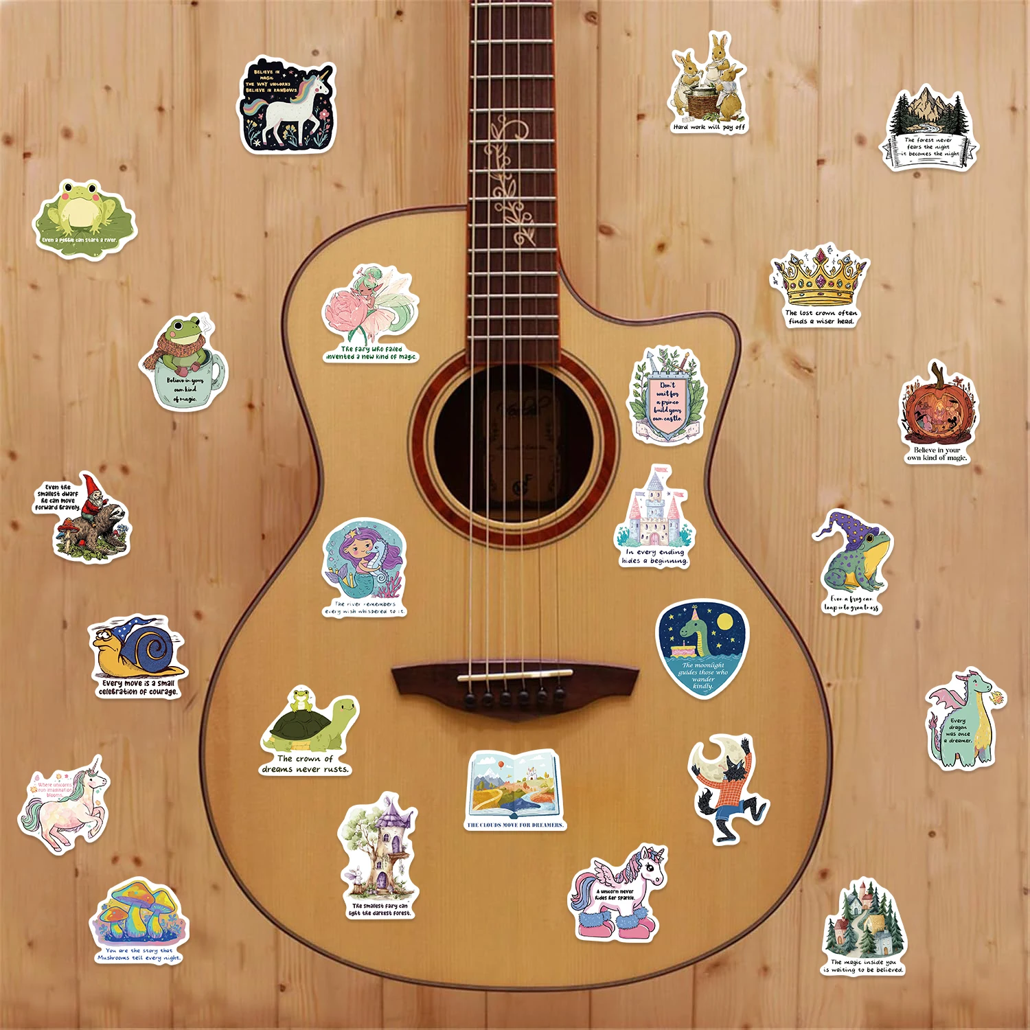 50 pegatinas inspiradoras de cuento de hadas, pegatinas de grafiti exquisitas y geniales, pegatinas de dibujos animados para ordenador portátil, decoraciones de regalo clásicas