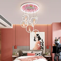 Modern Girl Home Decoration For Bedroom Ceiling Lamps Interior Lighting Pink Smart Led Chandeliers lndoor Lighting Dinning Room