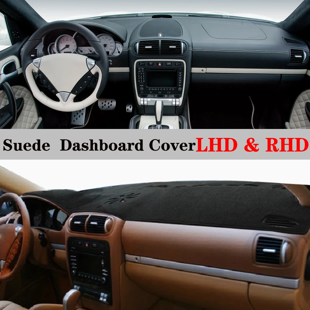 Suede Leather Dashmat Dashboard Cover Pad Dash Mat Car Accessories For Porsche Cayenne GTS 955 2003 2004 2005 2006 2007- 2010