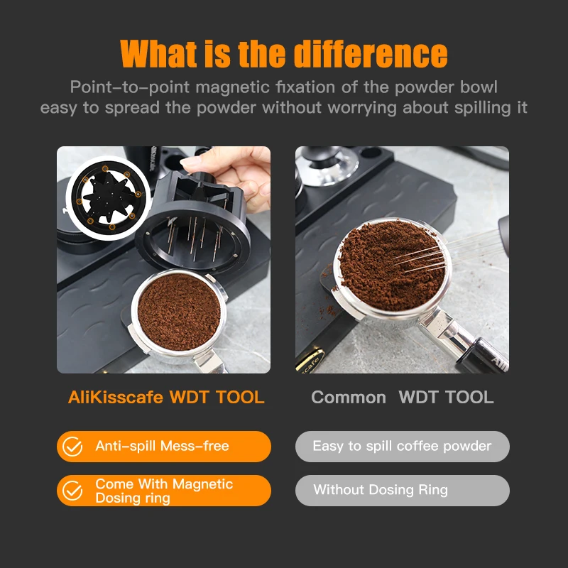 Alikisscafe Espresso Stirrer Distribution Tool Rotary Coffee Needle Distributor For 51mm 53mm 58mm Portafilter Barista WDT Tools