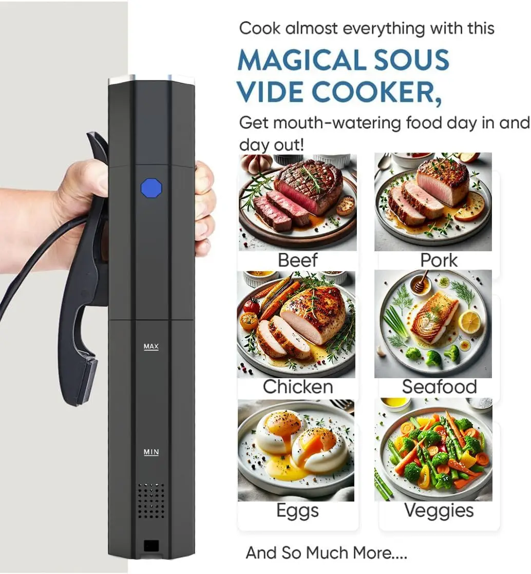 Yedi Infinity 1000W Sous Vide Cooker with Octcision Precision Technology, Luxury Accessory Kit, Free Recipe Book Included