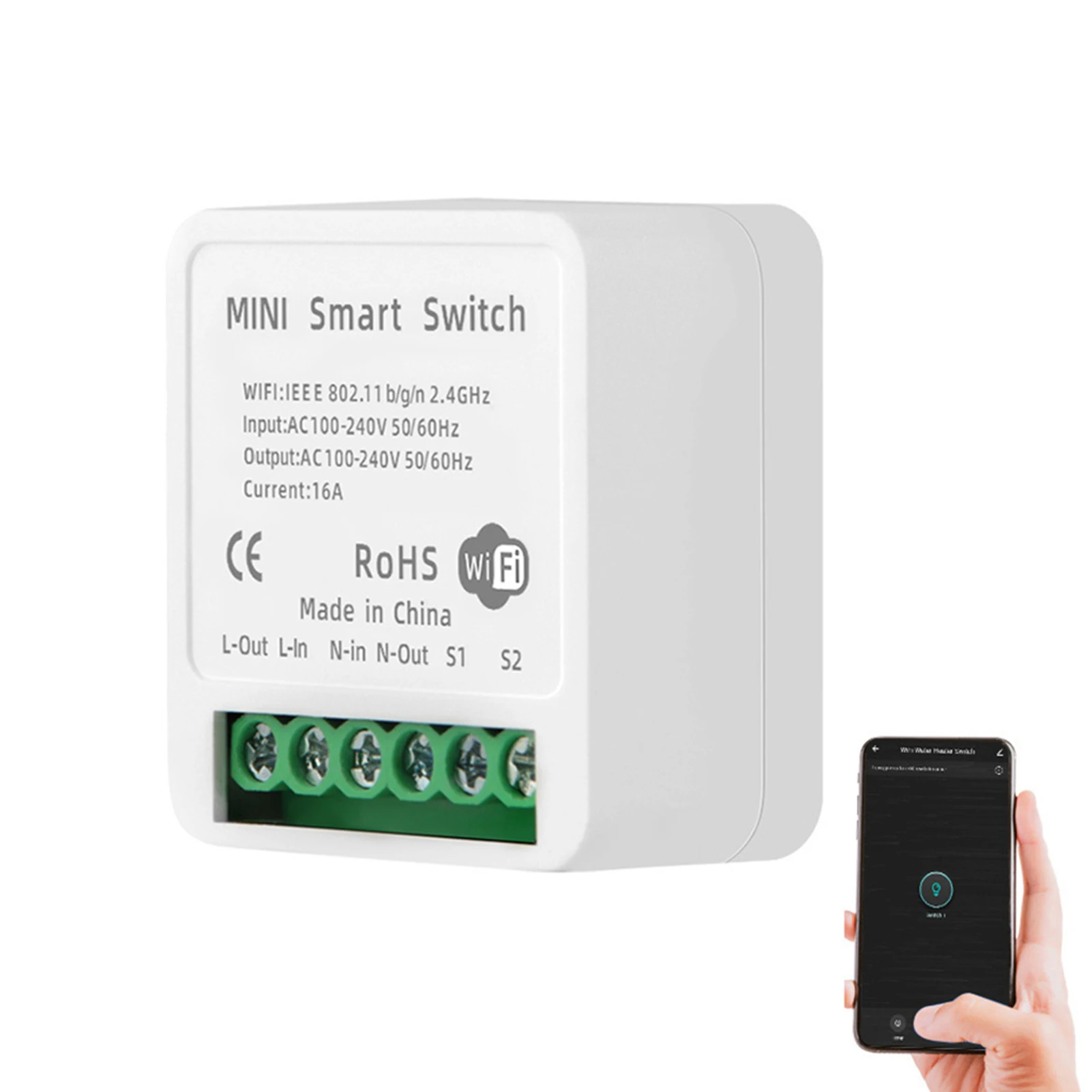 Mini  Module 16A Intelligent Relay Light  APP Remote Control Voice Control Breaker Module Home Appliance Automation