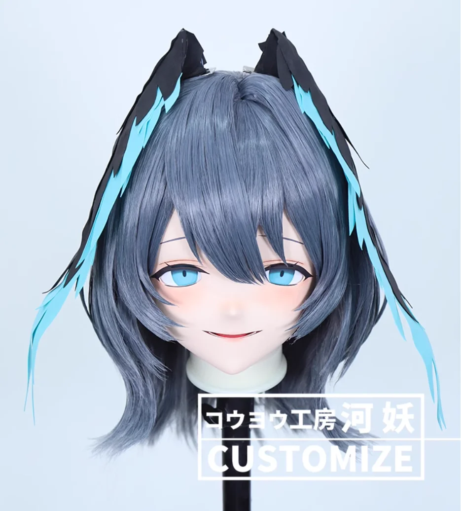 C-10174 Customize Full Head Resin Cartoon Cosplay Japanese Character Anime Role Play Crossdress Kigurumi Mask With Back Shell