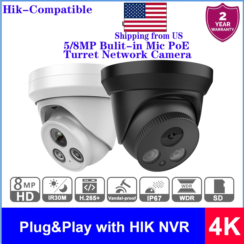 hikvision-compatible-5-8mp-dome-ip-camera-human-vehicle-detection-ir-30m-built-in-mic-cctv-security-surveillance-network-camera