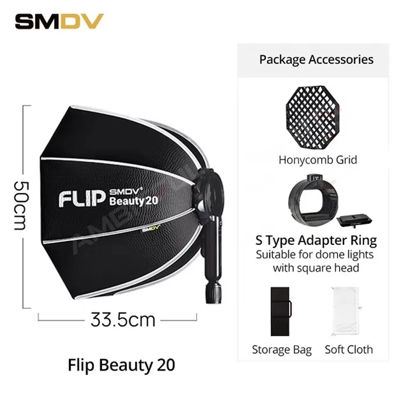 SMDV Flip Beauty 20 24 Snel los te maken parabolische sterke reflecterende beauty-diffuser voor Bowens Elinchrom Broncolor flitserbevestiging